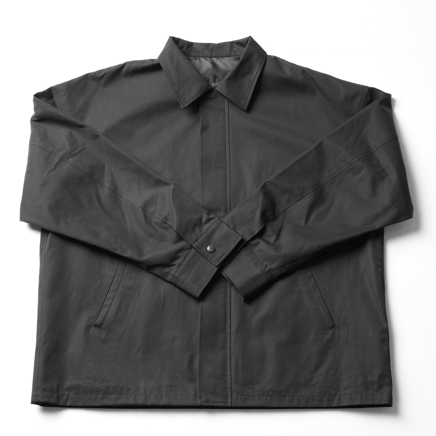 Oversized Cotton Gabardine Jacket - Black